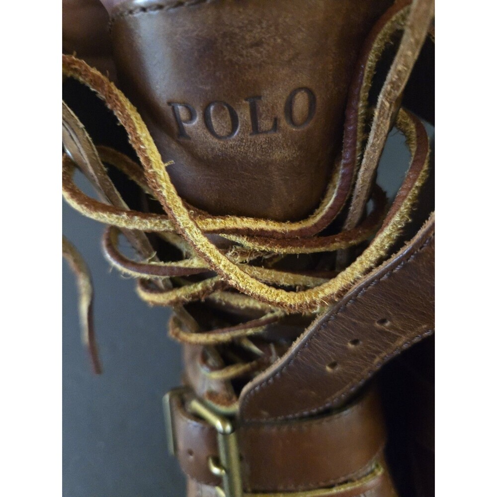 Polo Ralph Lauren Radbourne Brown  Leather Boots Men Range 14567 H17 Size 8.5D - Picture 13 of 16